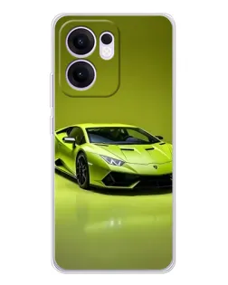Чехол для OPPO A5x 5G с картинкой «Салатовый Lamborghini Huracan»