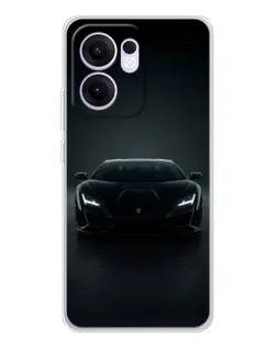 Чехол для OPPO A5x 5G с картинкой «Черный Lamborghini Aventador»