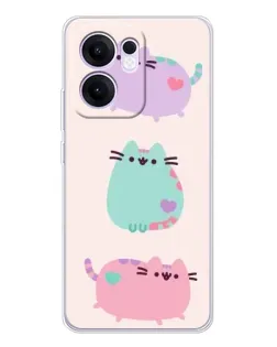 Чохол для OPPO A5x 5G з картинкою «Pusheen тріо»