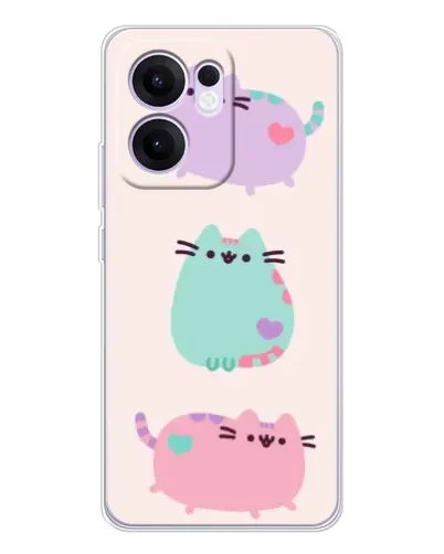 Чохол для OPPO A5x 5G з картинкою «Pusheen тріо» Чохол для OPPO A5x 5G з картинкою «Pusheen тріо»