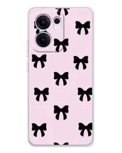 Чехол для OPPO A5x 5G с картинкой «Черные банты Coquette»