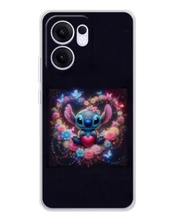 Чехол для OPPO A5x 5G с картинкой «Stitch в цветах» Чехол для OPPO A5x 5G с картинкой «Stitch в цветах»