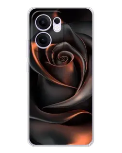 Чохол для OPPO A5x 5G з картинкою «Шовкова чорна троянда»