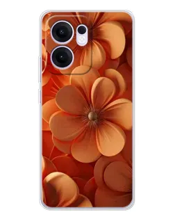Чохол для OPPO A5x 5G з картинкою «Помаранчева макро квітка»