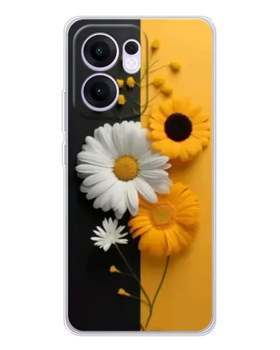 Чохол для OPPO A5x 5G з картинкою «Соняшник та ромашка»