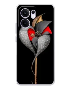 Чохол для OPPO A5x 5G з картинкою «Срібна фантазійна квітка»