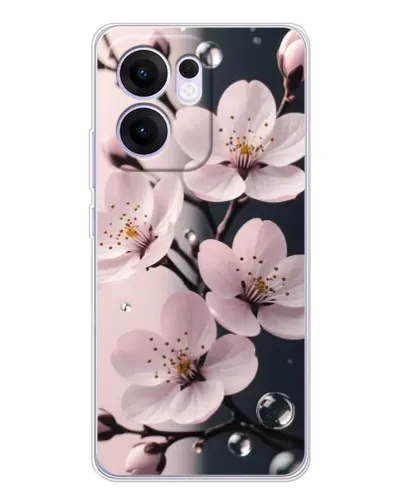 Чехол для OPPO A5x 5G с картинкой «Нежная сакура и капли» Чехол для OPPO A5x 5G с картинкой «Нежная сакура и капли»
