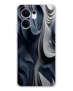Чохол для OPPO A5x 5G з картинкою «Об'ємні сині складки»