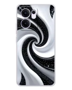Чохол для OPPO A5x 5G з картинкою «Чорно-біла спіраль»