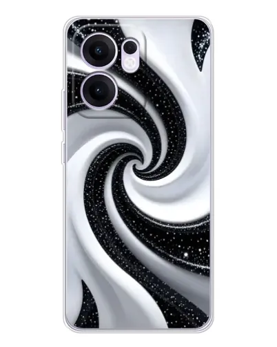 Чехол для OPPO A5x 5G с картинкой «Черно-белая спираль»