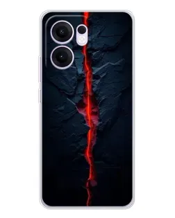 Чехол для OPPO A5x 5G с картинкой «Kрасная лавовая трещина»