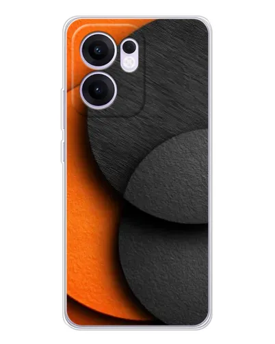 Чехол для OPPO A5x 5G с картинкой «Геометрия оранжевых кругов»