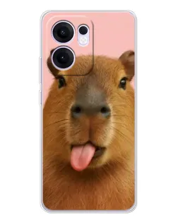 Чохол для OPPO A5x 5G з картинкою «Капібара з язиком»