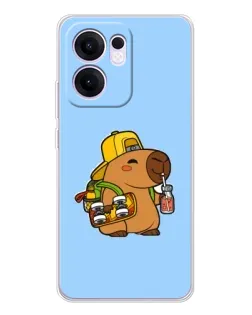 Чохол для OPPO A5x 5G з картинкою «Капібара на скейті»