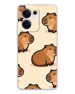 Чохол для OPPO A5x 5G з картинкою «Паттерн милих капібар»