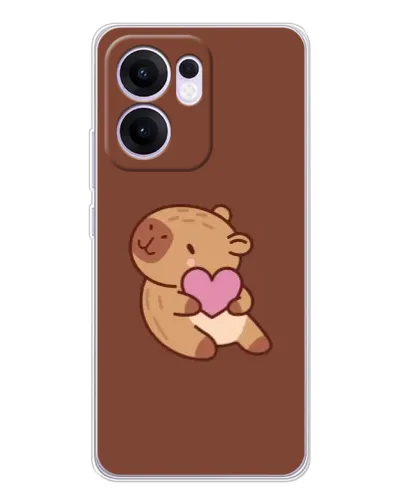 Чохол для OPPO A5x 5G з картинкою «Капібара з серцем»