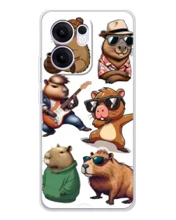 Чохол для OPPO A5x 5G з картинкою «Круті капібари музиканти»