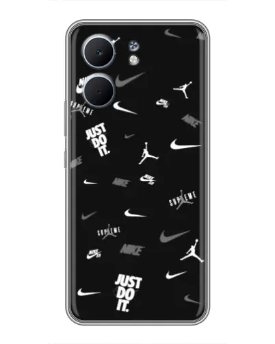 Чохол для OPPO A5x з картинкою «Nike Black Pattern»