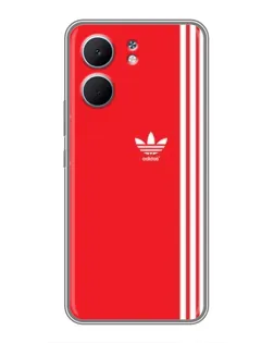 Чехол для OPPO A5x с картинкой «Красный минимализм Adidas»