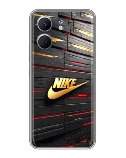 Чохол для OPPO A5x з картинкою «Золотий Nike на металі»