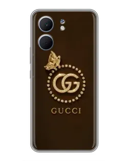 Чехол для OPPO A5x с картинкой «Gucci — золотая бабочка»