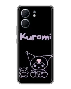 Чохол для OPPO A5x з картинкою «Kuromi — чорний мінімалізм»