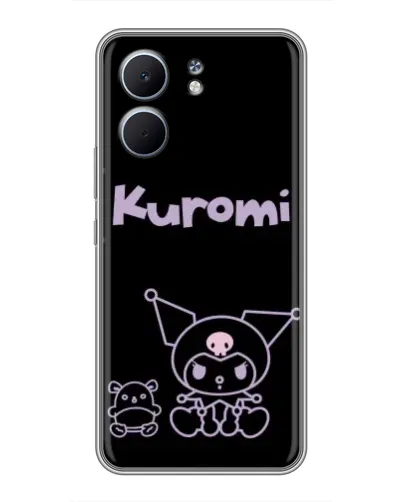 Чохол для OPPO A5x з картинкою «Kuromi — чорний мінімалізм»
