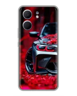 Чохол для OPPO A5x з картинкою «Спортивна BMW та квіти»