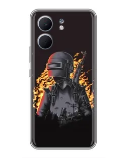 Чохол для OPPO A5x з картинкою «PUBG — вогняний силует»
