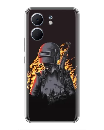 Чохол для OPPO A5x з картинкою «PUBG — вогняний силует»