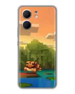 Чохол для OPPO A5x з картинкою «Майнкрафт захід сонця»