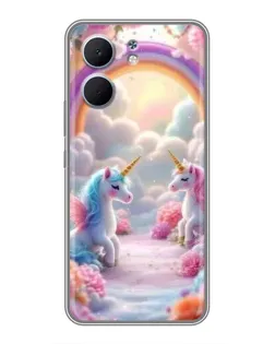 Чохол для OPPO A5x з картинкою «Веселка і єдинороги»