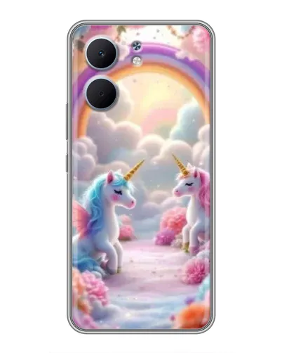 Чохол для OPPO A5x з картинкою «Веселка і єдинороги»