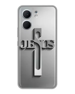 Чехол для OPPO A5x с картинкой «Металлический крест Jesus»