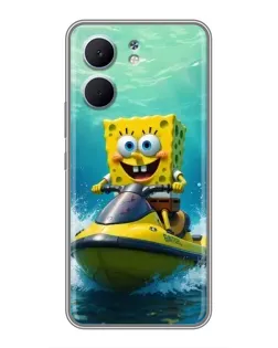 Чохол для OPPO A5x з картинкою «Спанч Боб на гідроциклі»
