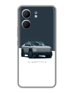 Чохол для OPPO A5x з картинкою «Сріблястий Cybertruck Tesla»