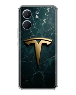 Чохол для OPPO A5x з картинкою «Мармурова Tesla Gold»