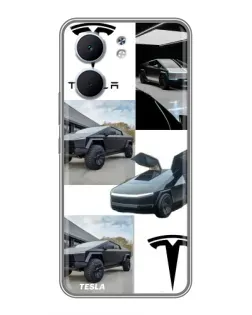 Чохол для OPPO A5x з картинкою «Колаж Cybertruck Tesla»