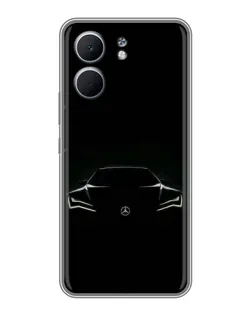Чехол для OPPO A5x с картинкой «Mercedes — силуэт авто»