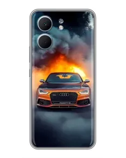 Чохол для OPPO A5x з картинкою «Audi у вогняному диму»