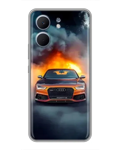 Чохол для OPPO A5x з картинкою «Audi у вогняному диму»