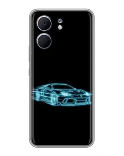 Чохол для OPPO A5x з картинкою «Неоновий контур Lamborghini»
