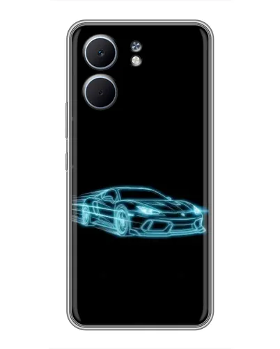 Чохол для OPPO A5x з картинкою «Неоновий контур Lamborghini»