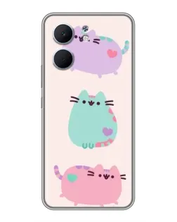 Чохол для OPPO A5x з картинкою «Pusheen тріо»