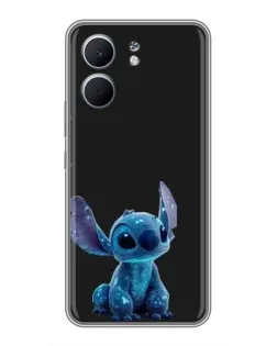 Чехол для OPPO A5x с картинкой «Стич на черном»