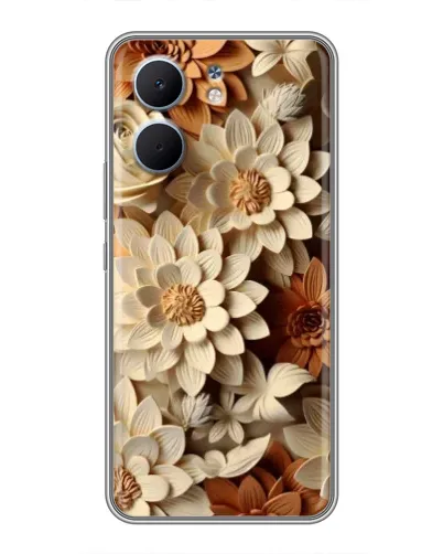 Чохол для OPPO A5x з картинкою «Бежевий флористичний декор»