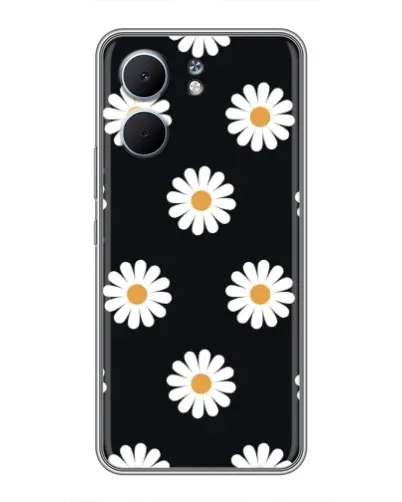 Чохол для OPPO A5x з картинкою «Ромашки на чорному»