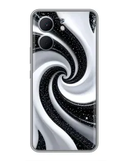 Чохол для OPPO A5x з картинкою «Чорно-біла спіраль»