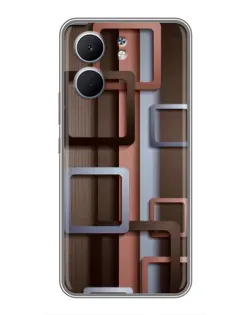 Чохол для OPPO A5x з картинкою «Коричневі об'ємні квадрати»
