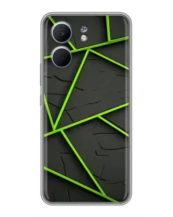 Чохол для OPPO A5x з картинкою «Зелені геометричні лінії»